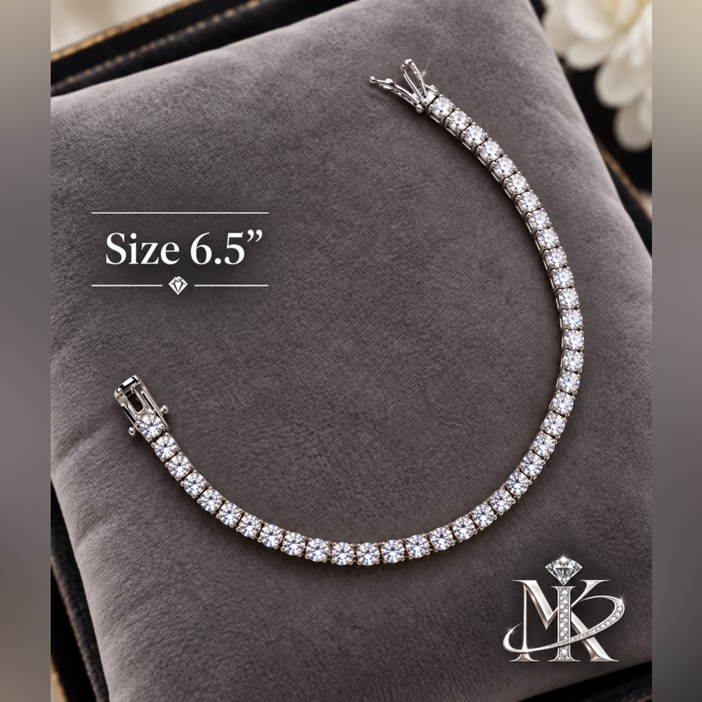 925 Sterling Silver 6.00CTW MOISSANITE Tennis Bracelet - 6.5"